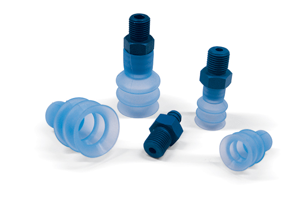 Bellow suction cups for the gripping of flowpack packaging