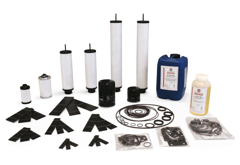 Lubricated vacuum pump accessories and spare parts